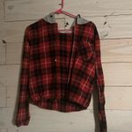 No Boundaries Red and black cropped flannel  Photo 4