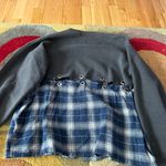 Furst of a Kind Handmade Sweatshirt with Flannel Cutout Fits like Women’s Small Photo 3