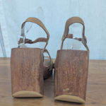 Candie's Vintage  Wooden Platform Strappy Sandal Heels 8.5M Photo 6