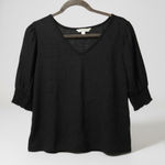 The Pioneer Woman Black Textured Puff Sleeve V Neck Top Womens XL 16 18 Size undefined Photo 0