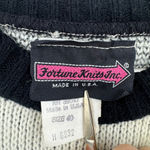 Vintage 80s Tiger Sweater Novelty Big Cats Black Cream Mobwife Made in the USA Size L Photo 7