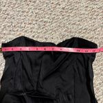 ZARA  Mini Strapless Bodycon Tube Dress Satin Black- Size Large Photo 6