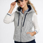 Antigua Rant Faux Fur Golf Activewear Vest Hoodie Size L Photo 0