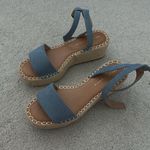 Kelly & Katie Blue Suede Platform Sandals Photo 0