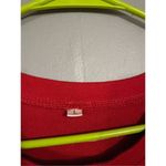 Boutique  Red Long Sleeve Cross Front Pleated Hem Smocked Waist Shirt Large Photo 4