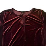 Lane Bryant Burgundy Velvet Short Sleeve Tie Neck Midi Dress Size: 22 Photo 3