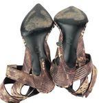 Alexander Wang  Sonja Brown Snake Reptile Leather Pointed Toe Heels Pumps Shoes 8 Photo 3