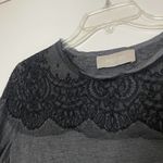 Jason Wu gray Crew neck tshirt with lace trim embellishment size Small Photo 2