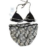 ANDIE NWT Swim Snakeskin Triangle String Bikini Top Riviera Bikini Bottom Small Photo 1