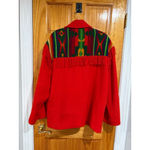 Neiman Marcus Vintage Wool Fringe Southwestern Jacket Red Navajo Coat L Western Photo 1