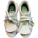 G/FORE Golf Shoes Womens Size 6 Stone Lime Spikeless Kiltie G4LF23EF53 White Photo 0