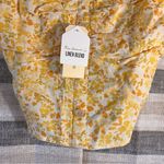 Monteau ‎ Yellow Floral Button Front Linen Blend Tank Top Size XL Photo 3