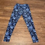 LuLaRoe Rare (Unicorn) Butter Soft Floral Leggings Blue and Black OS Photo 6