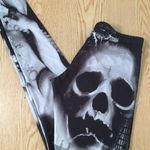 B86 Womens Yakuza F¥CK SOCIETY Skull 💀 Print Leggings Size Xs Black Photo 2