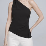 White House | Black Market NWT Women’s One Shoulder Bodice Top Black Size 10 Photo 0