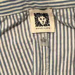 Anne Klein Seersucker Sleeveless Shirt Dress Size 4 Blue White Pockets Hamptons Photo 5