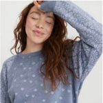 Aerie Floral Print Sweatshirt Pullover Crew Neck Comfy Casual XS Distressed Photo 0