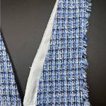 ZARA Blue and White Plaid Pinafore Dress Size S Photo 6