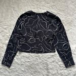 Madewell  Top Lusterweave V-Neck Button-Front Shirt Long Sleeve True Black M Photo 4