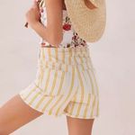 Pilcro by Anthropologie Yellow and Cream Striped High Waist Shorts 30 Photo 1