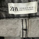 ZARA  High‎ Rise Mom Cut Off Black Washed Jeans Size 0 Photo 4