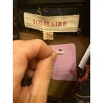 Solitaire Women's Paisley Trench Coat Size M Black Brown Photo 2