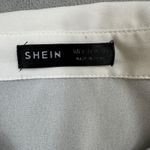 SheIn  Blouse White S Sheer Button Down Long Sleeve Shirt Top Collared Cuffs Photo 3