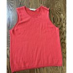 Oscar de la Renta Sleeveless Sweater Tank Red Large Cashmere Feel Missing Tag Photo 2