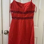 Oltre Made in Italy Bodycon Dress Straps Two Lace Line Red Mini Dress Sz 42 Size M Photo 0