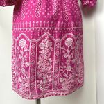 Anthropologie Meadow & Rue Pink Cotton Floral Tie Waist Button Up Shirt Dress 2 Photo 7