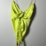 For Love & Lemons NWT  Skivvies Lemon/Lime Silky Bodysuit strappy Tie Back Photo 2