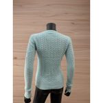 Ann Taylor  100% Cashmere Cable Knit V-Neck Sweater Women's S Mint Green Photo 1