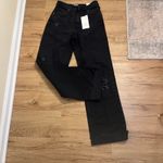ZARA  Black Wide Leg Distressed Jeans Size 6 New High Waist Photo 3