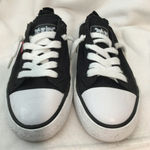 Levi's  Women's Black Canvas Sneakers White Toe Lace‎ Up Comfort Shoes  size 6 Photo 0