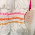 Julie Brown women's M short sleeve embroidered drawstring scoop neck tunic shirt Photo 3