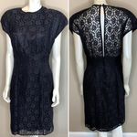 Gunne Sax Vintage Lace Dress size 13 Black Lace Sheath Jessica McClintock Photo 1