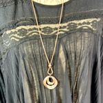 Gold Waterdrop Brushed Pendant on a Gold Rope Chain Photo 8