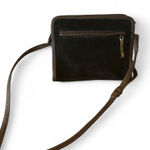 Vintage Black suede crossbody purse with leather trim Photo 0