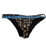 ONIA Black & White Geo Tribal Print One Shoulder Bikini Set Stylish Swimsuit XS Photo 3