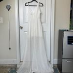 Anthropologie Lioness swiss dot white surplice maxi dress medium bridal wedding Photo 4