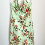 Lovers + Friends Light Green Floral Cut Out Midi Dress Photo 4