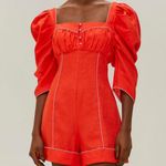 Farm Rio  Red Puff Sleeve Romper Photo 0