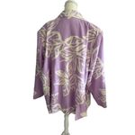 Eloquii Purple White Floral Linen Blend Jacket Blazer Sz 26 Photo 4