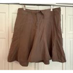 Athleta brown linen tie waist flounce skirt size 12 Photo 1