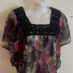 Angie  sheer floral blouse / coverup Photo 1