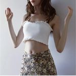 ZARA  Floral Print Satin‎ Midi Skirt Blue Cream High Waist Size Small Photo 6