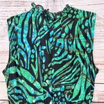 Fuzzi Abito Corto Geometric Animal Print Dress, EUC, Medium, MSRP $545 Green Photo 7