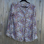 Jane and Delancey  Women White Floral Long Sleeve‎ Button Down Shirt  Size Small Photo 0