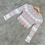 Urban Outfitters Women’s Blaire Crochet Square Neck Sweater Cropped in Pink S Photo 6