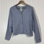 Northern Reflections  Blue Embroidered Floral Button Cardigan L Y2K Cottagecore Photo 0
